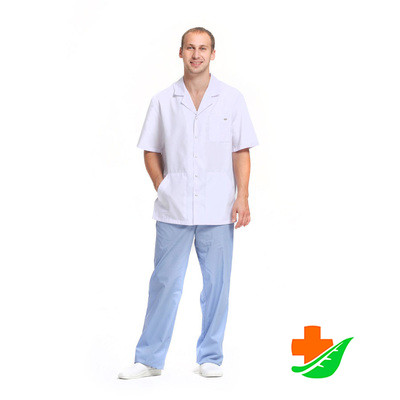 Блуза медицинская Скай мужская белая рост 170-176 в Барнауле