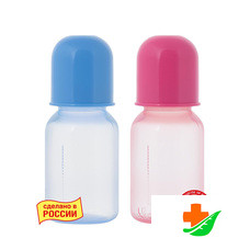 Бутылочка КУРНОСИКИ 11129 цветная с силиконовой соской 125мл, 0+