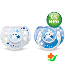 Пустышка AVENT силиконовая ночная BPA-Free 86460 6-18