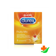 Презервативы DUREX Fruity Mix с фруктовыми вкусами 3шт