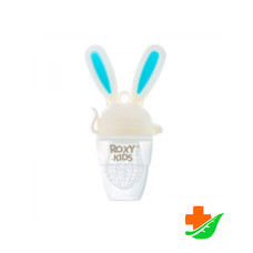 Ниблер для прикорма малышей ROXY-KIDS Bunny Twist RFN-005 с поворотным механизмом голубой